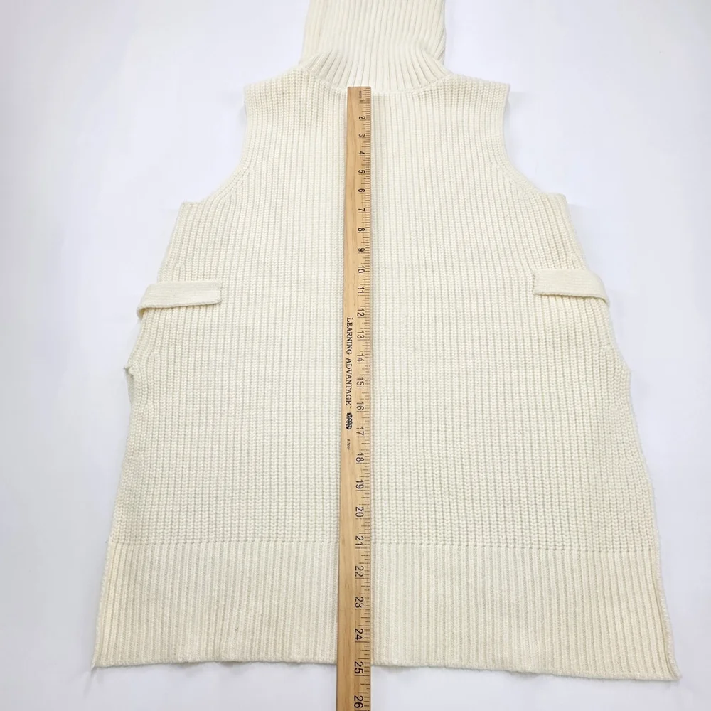 Cozy Chic Anthropologie Alexia Knit Tunic Women’s XS Cream Sleeveless Sweater
